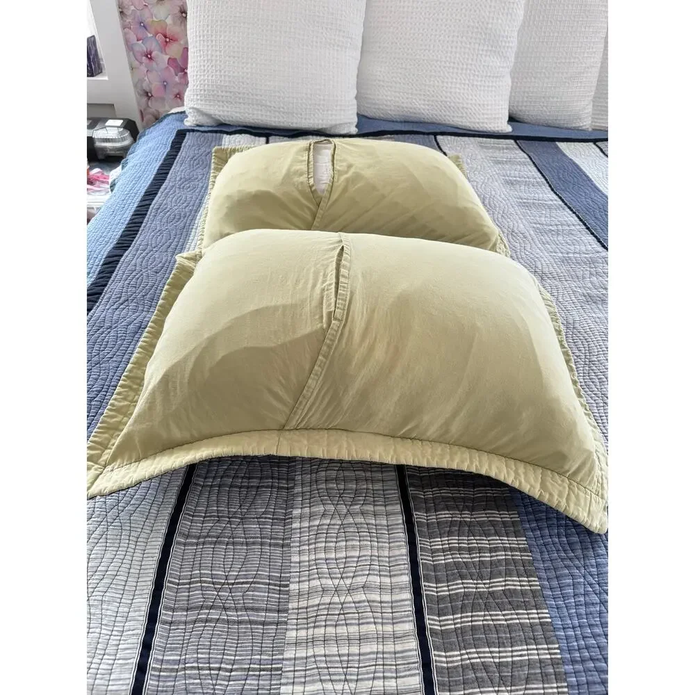 Nautica Coastal Quilt Bedspread Full Queen Blue Plaid Cotton 2 Pillow Shams READ